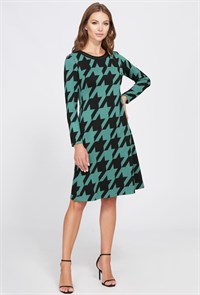 Платье Bazalini 4789 черно-зеленая лапка
